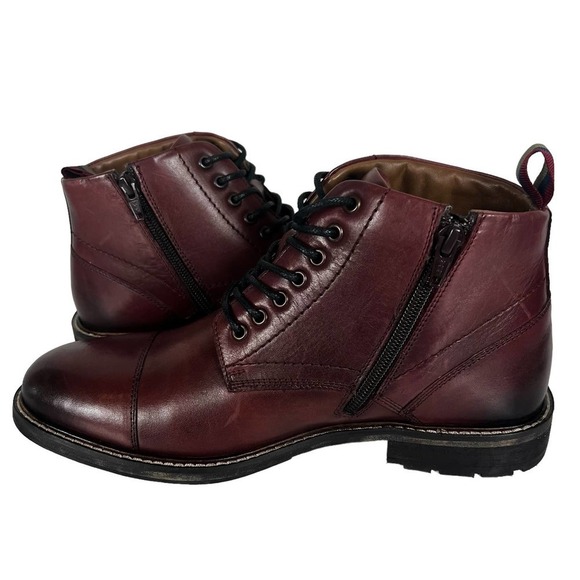 THOMAS & VINE BARTON CAP TOE‎ ANKLE BOOTS IN OXBLOOD NWOT MEN'S SIZE 8 - Picture 8 of 13